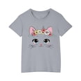 thumbnail image 2 of Rbaofujie T-Shirts Graphiques Mignons de Chat pour Fille Manches Courtes Hauts d'Été, 2 of 4