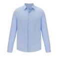 thumbnail image 4 of Yuyuzo Mens Shirts Long Sleeve Button down Open Front Lapel V Neck Blouse Solid Color Business Casual Fall Tops, 4 of 6