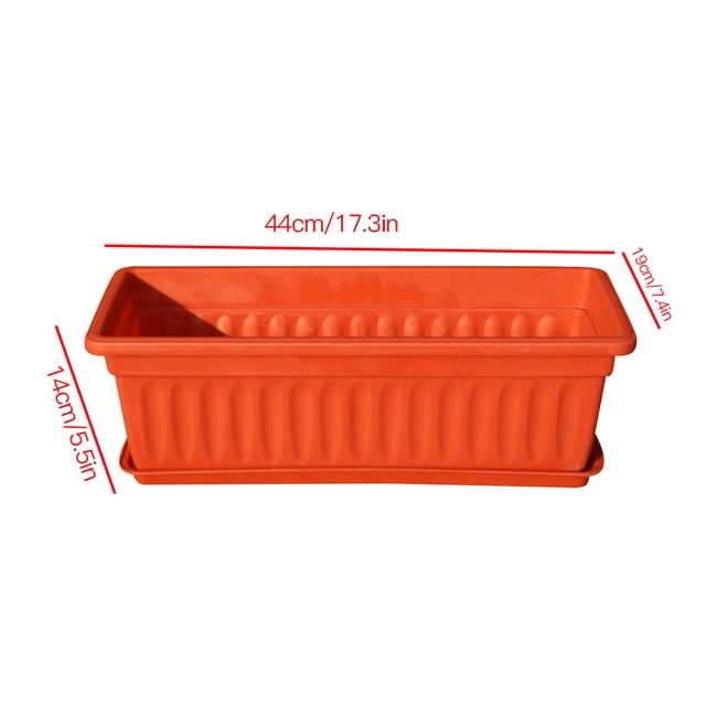 ziyahihome Pot de Plantation Maison Jardin Plateau pour Plantes Trou de Drainage Jardinière pour Légumes et Fleurs Pot de Plantation Rectangulaire 3 Pcs Pot de Plantation en Résine