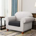 thumbnail image 2 of CHUN YI 1 Piece Cushion Cover Spandex Stretch Textured Grid Box Cushion Seat Slipcover, 2 of 6