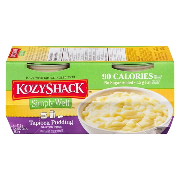 Kozy Shack Simply Well Tapioca Pudding, 4x113g