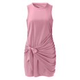thumbnail image 4 of TJAZFJPA Robes d'Été pour Femmes Nouvelle Jupe Robe d'Été Sans Manches pour Femmes à Col Rond Plissée Irrégulière Robe Noire Robe de Patinage Artistique, 4 of 5