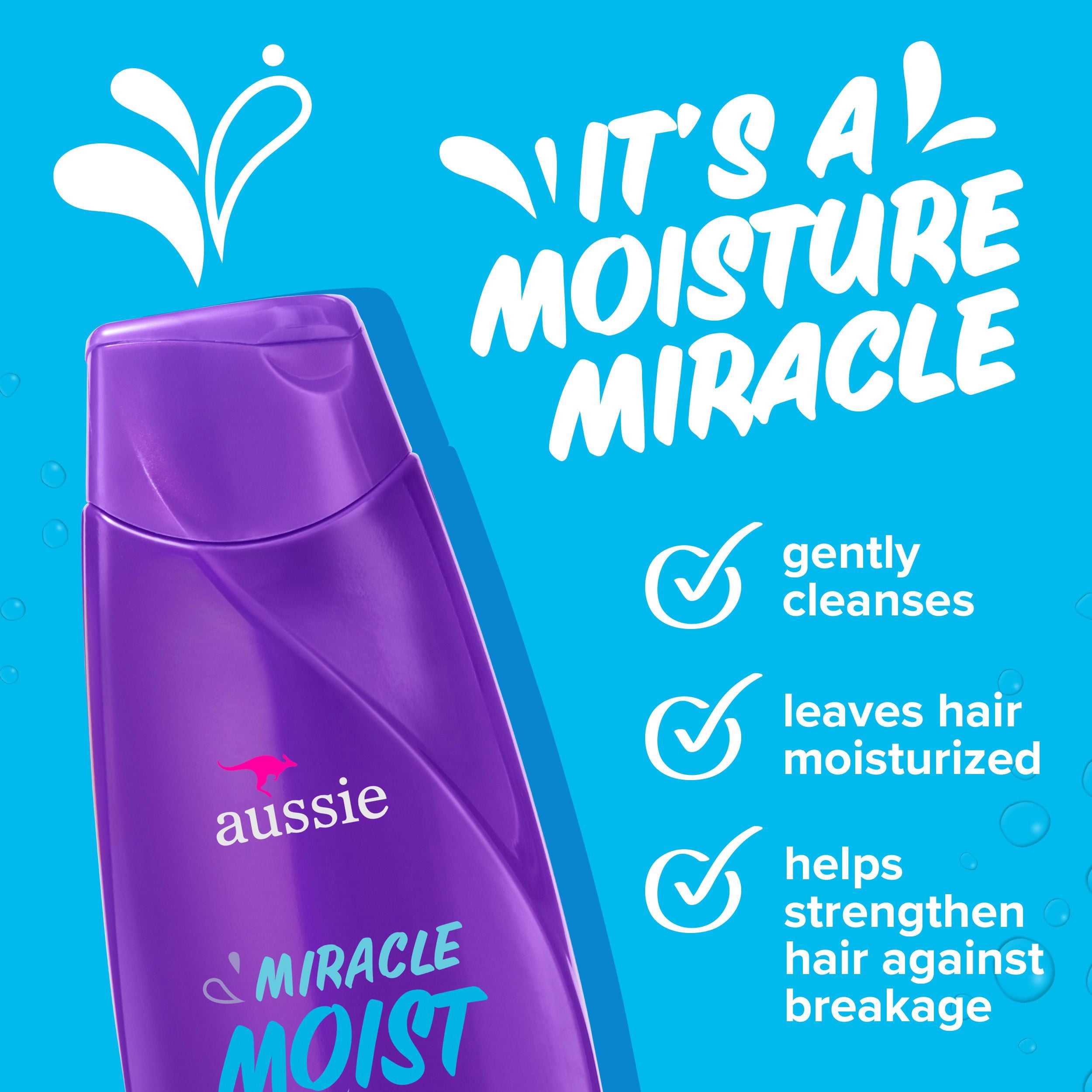 Aussie Miracle Moist with Avocado & Jojoba Oil, Paraben Free Shampoo