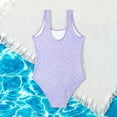 thumbnail image 4 of Girls Swimsuits One Piece Bathing Suits Quick Dry Striped Ruffle Athletic Bathing Suits 11-12 Years, 4 of 5