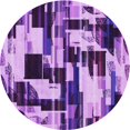 thumbnail image 1 of Ahgly Company Machine Washable Indoor Round Transitional Violet Purple Area Rugs, 7' Round, 1 of 7