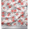 thumbnail image 1 of Soimoi Tissu en Jersey de Coton Imprimé Feuilles & Roses au Mètre 58 Pouces de Large, 1 of 3