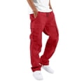 thumbnail image 2 of 2025 Men's Cargo Pants Mens Casual Waist Color Plus Size Cargo Pants Sports Hat Multi Woven Kitchen Work Pants for Men Pocket Foot Rope Solid Work Pants Slim Straight Pants Street Cargo, 2 of 5