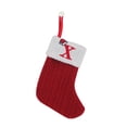 thumbnail image 1 of Fridja 7.87 Inches Monogram Christmas Stockings with Letters, Super Soft Christmas Stockings Red Knitted Hosiery Wool with White Super Soft Cuff for Christmas Xmas Tree Holiday Fireplace (X), 1 of 4