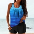 thumbnail image 1 of Weiqiqre Bikini Tops Women Plus Size Two Piece Tummy Control Bathing Suits Blouson Tankini Top with Boy Shorts, 1 of 6