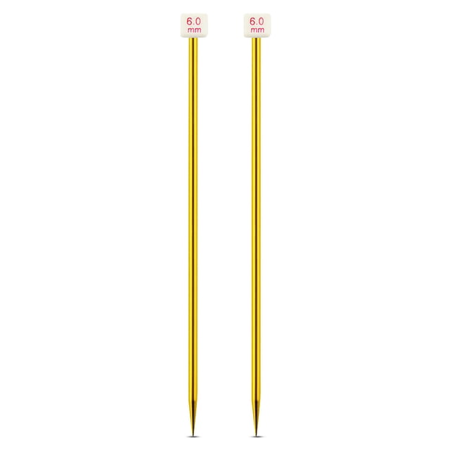 kurtrusly Color Random Knitting Needles Glove Portable Aluminum Weaving Needle Handknitting Tool Needleworking Equipment 6.0mm 1Set