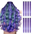 thumbnail image 2 of 10X Extensions de Perruque Bradem Liquidation, Extensions de Cheveux Colorées, Mèches de Fête Multicolores à Clipser en Cheveux Synthétiques, Extensions et Accessoires pour Cheveux C, Attrape les Cheveux, 2 of 2