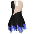 thumbnail image 2 of Jhaoyu Robe de Patinage à Glace Sans Manches pour Filles avec Strass Scintillants Robe de Danse Ballet Gymnastique Noir&Bleu 8, 2 of 6