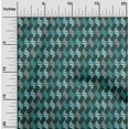 thumbnail image 2 of oneOone Silk Tabby Turquoise Green Fabric Geometric Sewing Material Print Fabric By The Yard 42 Inch Wide, 2 of 5