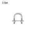 thumbnail image 3 of Unique Bargains Rond U-Bolts 3 Ensembles 24mm Largeur Intérieure 42mm Longueur M6 avec des Écrous et des Plaques, 3 of 5
