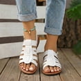 thumbnail image 2 of WLOELOEW Women'S Plus-Size Pointed-Toe Slippers With Strap Soft Sole For Summer White Pu Material Size 6 Us 9.25 Inches, 2 of 7