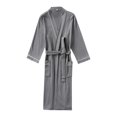 thumbnail image 3 of HBFAGFB Men's Bathrobes Simple Comfortable Pajamas Long Robe Home Clothing with Pockets Grey Size XL, 3 of 4