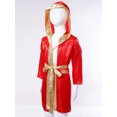 thumbnail image 3 of Doomiva Enfants Garçons Robe de Boxe Art Martial Muay Thaï Uniforme Manches Longues Kick Boxe Robe à Capuche Tenues Bourgogne 10, 3 of 7