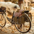 thumbnail image 4 of Sacs Sacoches Doubles en Toile pour Vélo avec Crochets Ajustables Grands Compartiments 30-40 L Kaki, 4 of 8