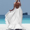 thumbnail image 2 of Women Boho Maxi Solid Sleeveless Long Backless Dress Evening Party Beach Dress, 2 of 2