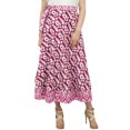 thumbnail image 1 of Phagun Jupe Portefeuille Longue Réversible en Coton Imprimé Ikat Rose pour Femme pour l'Été, 1 of 6
