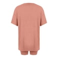 thumbnail image 3 of UPPADA Ensembles 2 Pcs pour Femmes Grande Taille Été Tuniques à Manches Courtes et Ensembles de Shorts Amples Ensembles de Pyjamas Ajustés Rouge Melon D\'eau,m, 3 of 6