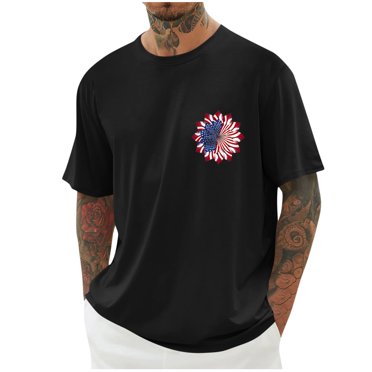 Txeol Chemises Patriotiques pour Hommes Manches Courtes T-Shirt Graphique Rétro Décontracté Col Rond T-Shirt Imprimé Drapeau Américain T-Shirts Muscle, Jaune, TTTTG