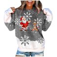 thumbnail image 1 of Fridja Femmes Mode O-Cou Noël Manches Longues Tops Chemisier Pull Sweat-Shirt, 1 of 5