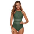 thumbnail image 3 of Coofit Womens Swimwear High Neck Halter One Piece Swimsuit Beach Bathing Suit, 3 of 8