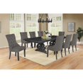 thumbnail image 2 of Ensemble de Salle à Manger en Bois Gris Foncé avec Table Extensible et Chaises en Lin Gris, 2 of 5