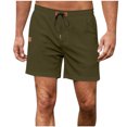 thumbnail image 2 of EOYWHK Mens Workout Shorts Cotton Linen Athletic Gym Shorts Elastic Waist Drawstring with Pockets, 2 of 7