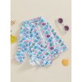 thumbnail image 3 of EYIIYE Maillot une Pièce pour Tout-Petit Bébé, Ensemble de Maillot d'Été pour Fille, Barboteuse à Fermeture Éclair devant, Combinaison à Col Rond, Justaucorps à Manches Longues + Bonnet de Bain, Mignon pour Nourrisson, Maillot de Bain 2 Pcs, Tenue de Plage, 3 of 9