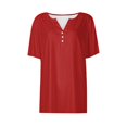 thumbnail image 4 of Jsaierl Womens Casual Notched V Neck Short Sleeve Shirts Summer Solid Color Work Tunics Simple Basic Bussiness Blouses, 4 of 5