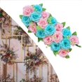 thumbnail image 4 of Baohd Arch Rose Flower Panel Table Runner Bouquet for Wedding Blue and Pink, 4 of 7