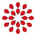 thumbnail image 1 of Unique Bargains 20Pack Teardrop Sew on Rhinestone - 10x7mm Glass Teardrop Crystal Rhinestones in Gold Prong Setting (Bright Red), 1 of 7