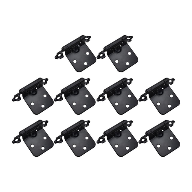 jifeng 10 Pieces Self Closing Hinges Connector Spring Hinges Kitchen Cabinet Hinges Black