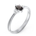 thumbnail image 3 of Birthstone Oval Ring with Shoulder Accents - Smokey Quartz (June), 3 of 5