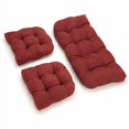 thumbnail image 2 of Blazing Needles, L.P. Microsuede Rounded Back Set Settee Cushions, Red Wine, 3 Count, 2 of 3