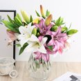 thumbnail image 3 of 1Pc Artificial Flower Decorative Home Decoration Gift Short Branch Fake Lily Bouquet Simulation Flower for Living Room, 3 of 8