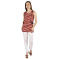 thumbnail image 4 of Moomaya Tunique Sans Manches en Coton Imprimé à Col en V Haut Long d'Été Blouse Décontractée pour Femmes, 4 of 6