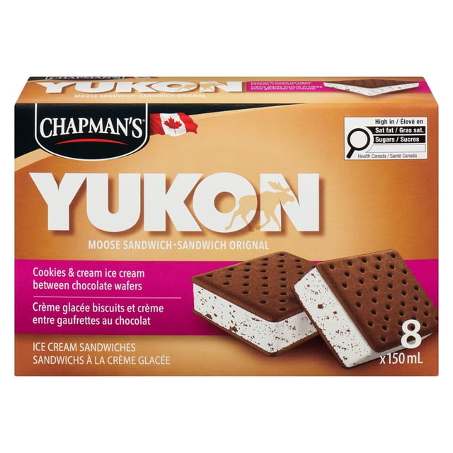 Chapman's Yukon Orignal Biscuits & Crème Sandwich à la Crème Glacée en Boîte 8 x 150mL