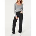 thumbnail image 2 of Diconna T-shirt pour Femmes à Manches Longues, Encolure Carrée, Uni, Coupe Ajustée, Hauts d'Automne pour Dames, Mode Urbaine, 2 of 6