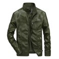 thumbnail image 4 of Mens Autumn And Winter Casual Baseball Uniform Leather Jacket Leather Jacket, 4 of 7