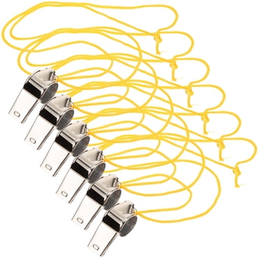 UPOUART 6Pcs Gym Teacher Whistle Loud Sound Stainless Steel Multi Color for Training