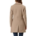 thumbnail image 3 of INSPIRE CHIC Manteaux pour Femmes Revers Cranté Manches Longues Simple Boutonnage Automne Hiver Caban 3TG Beige Foncé, 3 of 6
