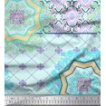 thumbnail image 1 of Soimoi Poly Georgette Fabric Check & Mandala Patchwork Decor Fabric Printed Yard 52 Inch Wide, 1 of 3
