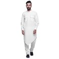 thumbnail image 1 of Atasi Kurta Asymétrique Chemise Décontractée Boutonnée Coton Kurta Décontractée Homme, 1 of 1