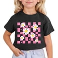thumbnail image 1 of HNMKIU T-Shirt Mignon pour Filles à Col Rond Imprimé à Manches Courtes pour le Quotidien Haut Confortable et Stylé pour Enfants pour les Activités d'Été et les Sorties Décontractées, 1 of 4