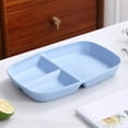 thumbnail image 4 of yulier Assiette Compartimentée en Plastique, Assiette Incassable en Paille de Blé à 3 Compartiments, Assiette de Souper Légère Réutilisable, Compatible Micro-Ondes et Lave-Vaisselle, 4 of 7
