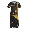 thumbnail image 4 of Fshaion Robe d'Été pour Femmes 2024 Grande Taille Décontractée à Manches Courtes à Col en V Robe Imprimée Robe Ample Liquidation à Moins de 10!, 4 of 5