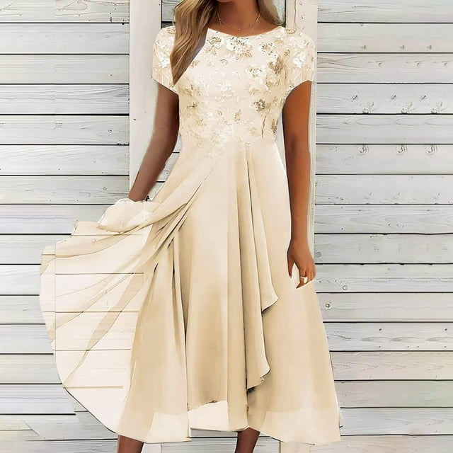 Robes Maxi Aguichant pour Femmes, Décontractées, à Manches Mi-Longues, d'Été, de Plage, Robe Soleil Hawaïenne, Coupe Évasée, Longue